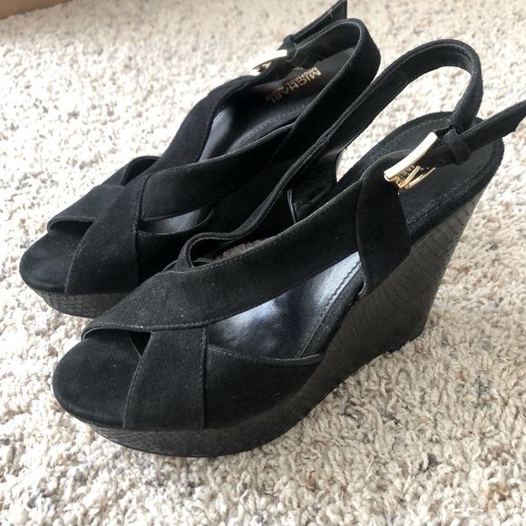 Michael Kors Black Wedges 7 - Picture 1 of 5
